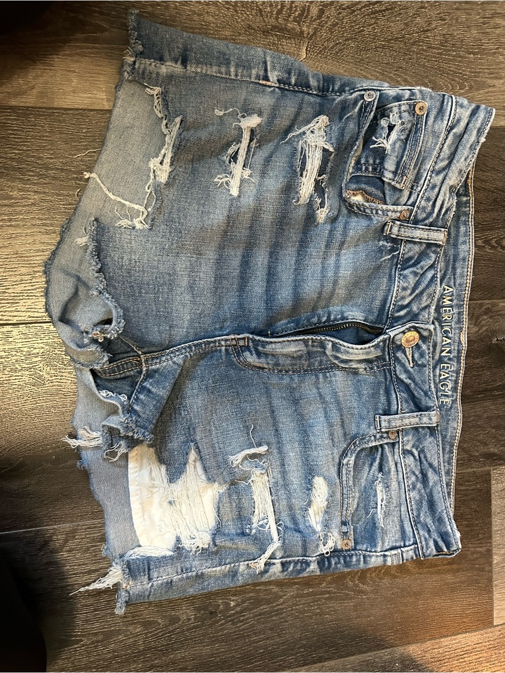 American Eagle Outfitters Distressed Denim Cutoff Shorts - Blue